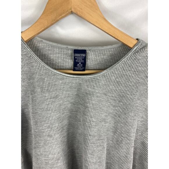 Lands End Grey Waffle Knit Top Size Medium - Picture 2 of 3